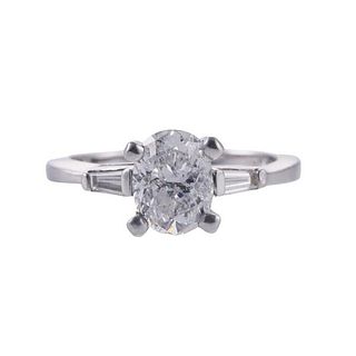 Platinum 1.20ct Oval Diamond Engagement Ring