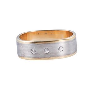 14k Gold Diamond Men&#39;s Wedding Band Ring