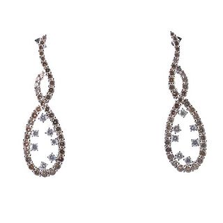 18k Gold Fancy Diamond Earrings