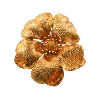 Ilias Lalaounis 18k Gold Flower Brooch Pin