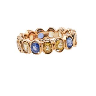 18k Gold Sapphire Eternity Band Ring