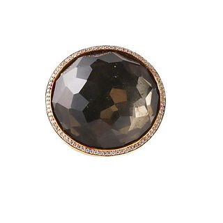 Ippolita Lollipop 18k Gold Diamond Prasiolite Ring