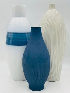 Set of 3 Post Modern Ceramic Vases