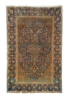 Antique Kashan Mat 4'3" x 6'9