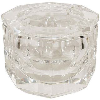 Faceted Thick Walled Ice Bucket With Swivel Lid by Alessandro Albrizzi