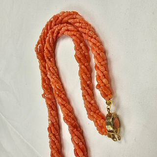 Coral Torsade Necklace
