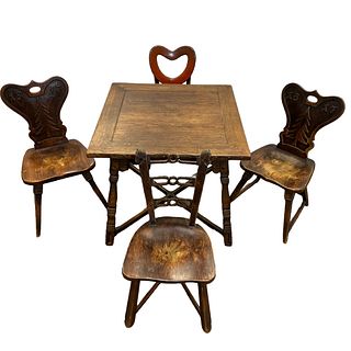 Carved Table and Chairs 