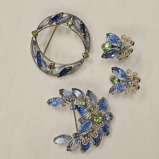 Collection of Vintage Glass, Rhinestone Jewelry