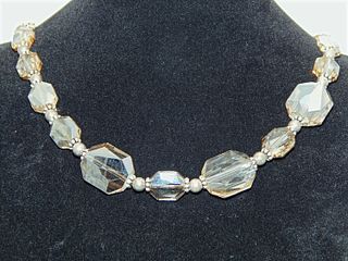 .925 Sterling Silver & Crystal Necklace 