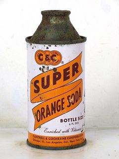 1955 C&C Cantrell & Cochrane Orange Soda 6oz Cone Top Can New York New York