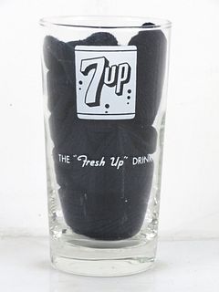 1950 7up "The Fresh Up Drink" 5Â¼ Inch Tall ACL Drinking Glass 