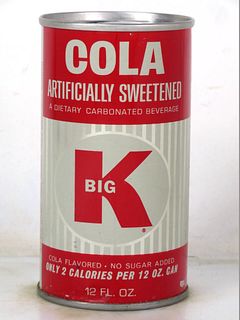 1966 Big K Diet Cola Wesco Cincinnati Ohio 12oz Fan Tab Can 