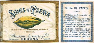 1910 Aracena Navarro Sidra de Papaya Serena Chile Label 