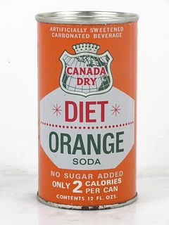 1962 Canada Dry Diet Orange Soda No City 12oz Flat Top Can 