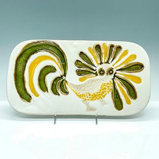 Potters Design Cooperative Ceramic Wall Plaque, Bird Green