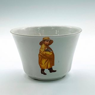 Cute Young Boy in Yellow Raincoat Decorative Ceramic Bowl