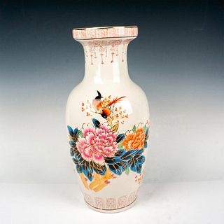 Beautiful Large Vintage Eastern Asian Floral Ceramic Vase