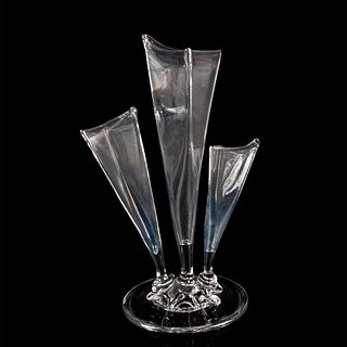 Steuben Glass Vase, Three Prong Art Deco