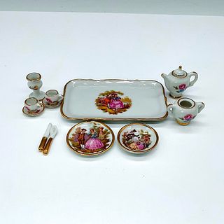 13pc SA Porcelaine Limoges Dollhouse Miniature Tea Set