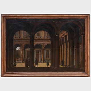 Attributed to Hans Jurraensz van Baden (1604-1663): Arched Courtyard