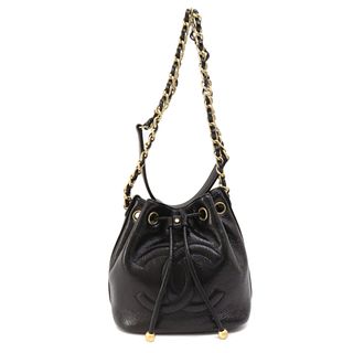 CHANEL COCO MARK LEATHER CHAIN SHOULDER BAG