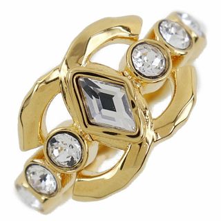 CHANEL COCO MARK CRUISE COLLECTION GOLD PLATED & RHINESTONE RING