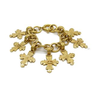 CHANEL CC COCO GOLD PLATED BRACELET 