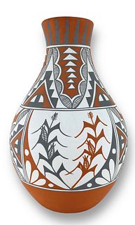 Polychrome Pottery Vase By Mary Small