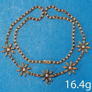 VICTORIAN PEARL FLORAL NECKLACE