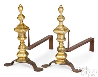 Pair of early English/American andirons, ca. 1700