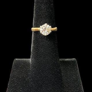 Ladies 14 Kt Yellow Gold Diamond Solitaire Engagement Ring