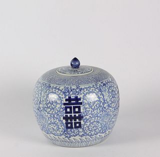 Chinese Blue And White Porcelain Ginger Jar, 19th/20th Century