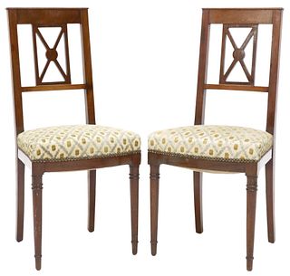 (2) NEOCLASSICAL STYLE UPHOLSTERED CHAIRS