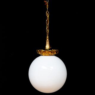 Modern White Opaline Glass Sphere for Pendant Light