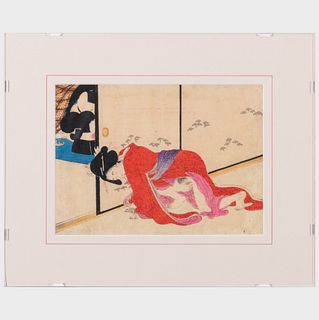 Group of Five Japanese Erotic Woodblock Prints