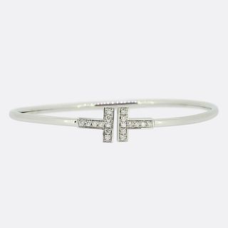 18k Tiffany & Co. Tiffany T Diamond Wire Bracelet