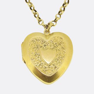 15ct Victorian Love Heart Locket Necklace