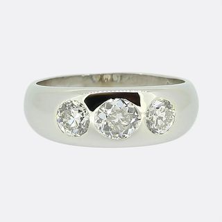 Platinum Vintage 1.18 Carat Diamond Three-Stone Ring
