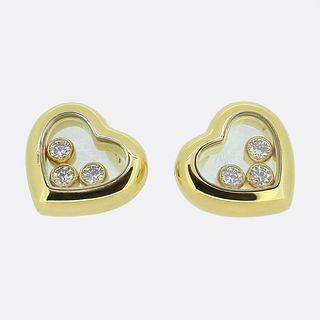 18k Chopard Happy Diamonds Heart Earrings