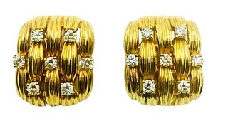 Tiffany & Co. Earrings Gold Diamond