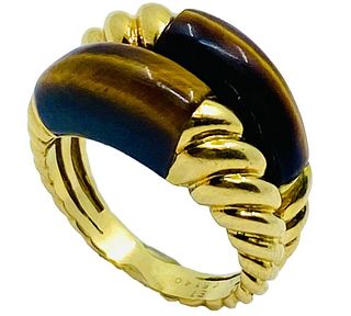 Van Cleef & Arpels Tiger â€™ s Eye Gold Vintage Ring
