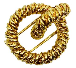 HermÃ¨s 18k Gold Knot Vintage Brooch