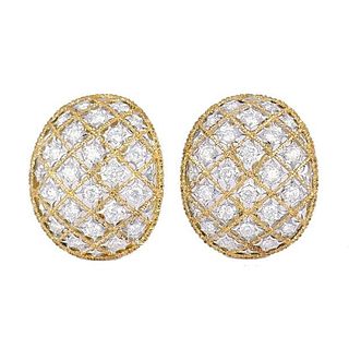 Mario Buccellati Diamond Earrings Gold Vintage