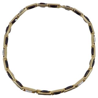 Pomellato Garnet Diamond Gold Necklace / Bracelet Duo