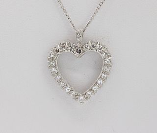 White Gold Diamond Heart Pendant