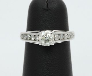White Gold 0.50 Center Diamond Engagement Ring