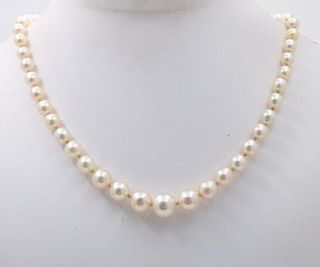 Vintage Classic Pearl White gold Clasp Necklace