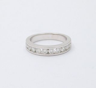Vintage Wedding Band Diamonds White Gold Ring