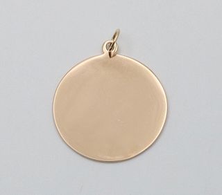 Vintage Tiffany and Co. Circle Medallion Yellow Gold Pendant