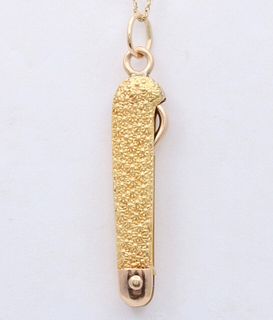 Victorian Yellow Gold Watch Button Hook Tool FOB Pendant